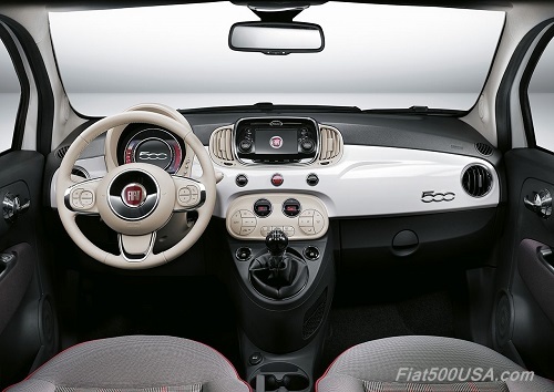 New Fiat 500 White Dashboard