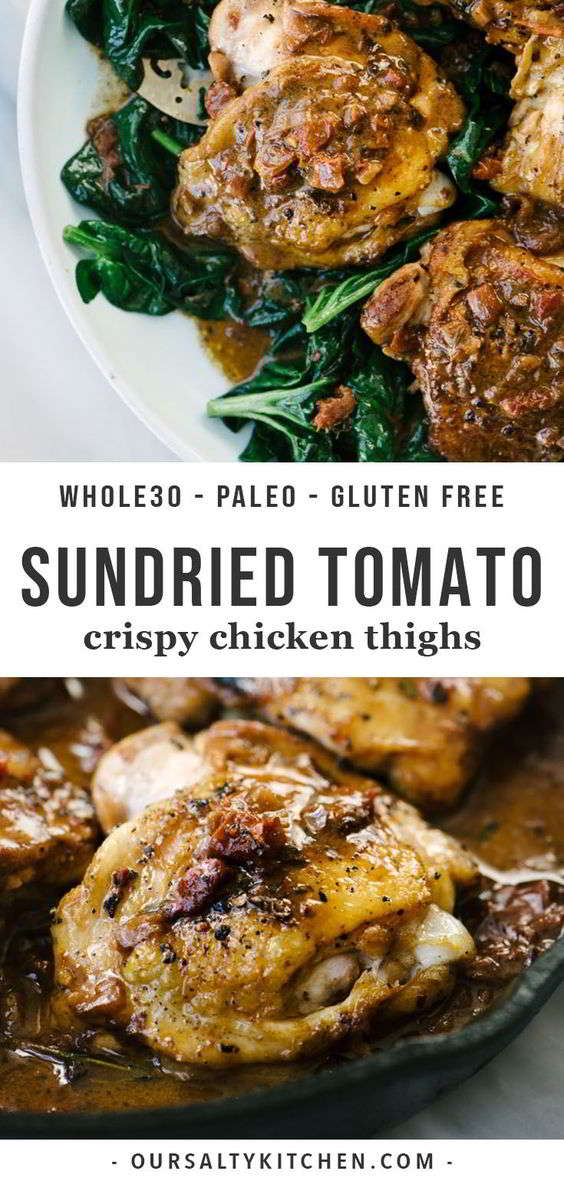 One Pan SunDried Tomato Chicken Thighs My Zuperrr Kitchen