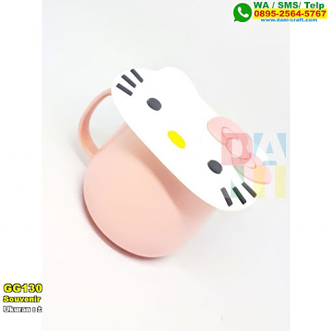 Souvenir Cangkir Set Tutup Hello Kitty