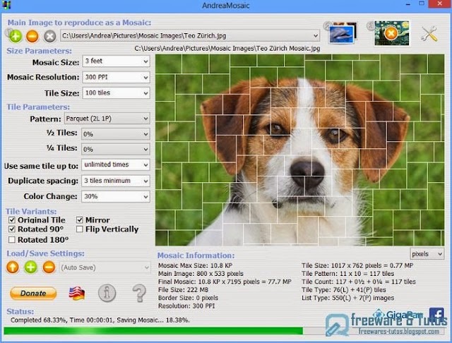 AndreaMosaic : un logiciel gratuit pour créer des mosaïques de photos