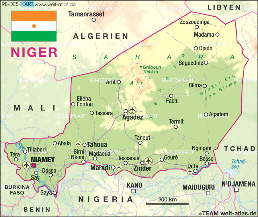 NIGER - GEOGRAPHICAL MAPS OF NIGER ~ Klima Naturali™