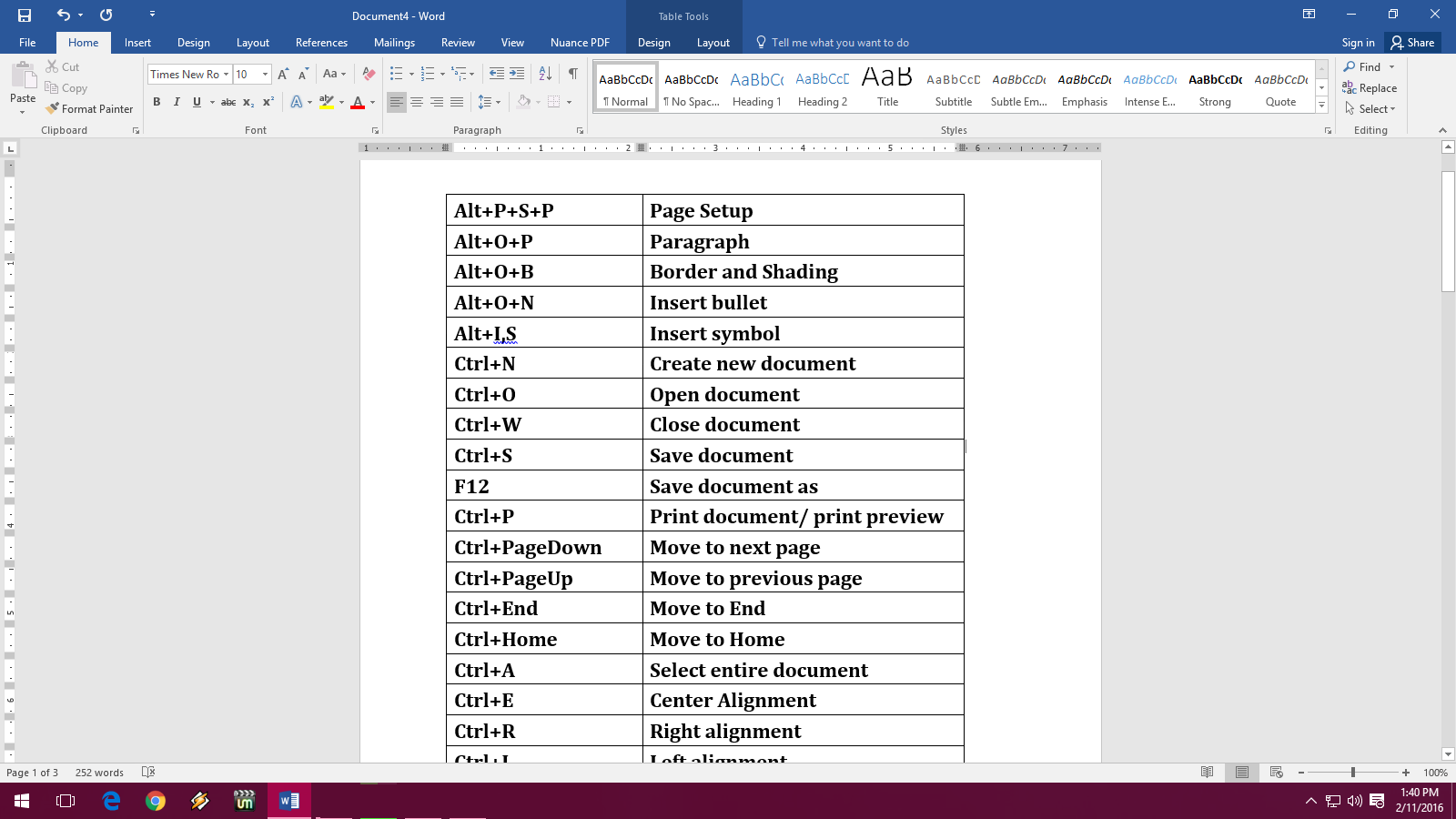 shortcut to insert equation in word 2003