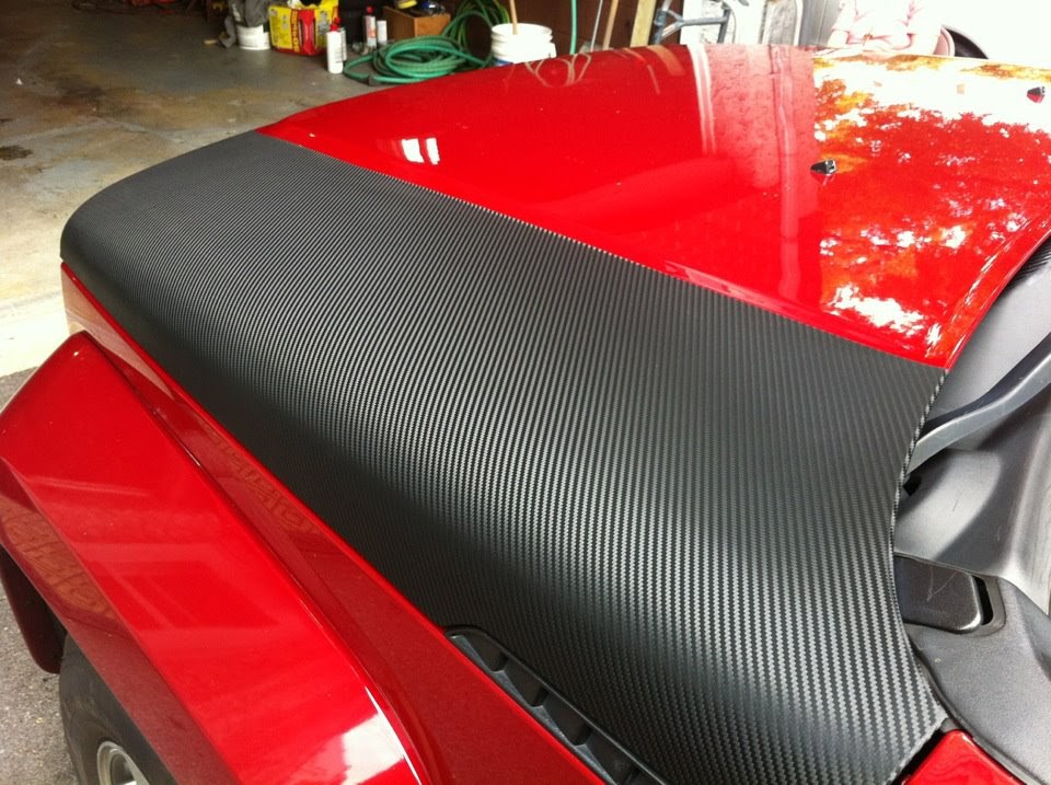 K Custom Car Wraps Jeep Accents wrapped in 3M carbon fiber