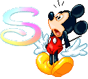 Alfabeto animado de personajes Disney con letras de colores S.