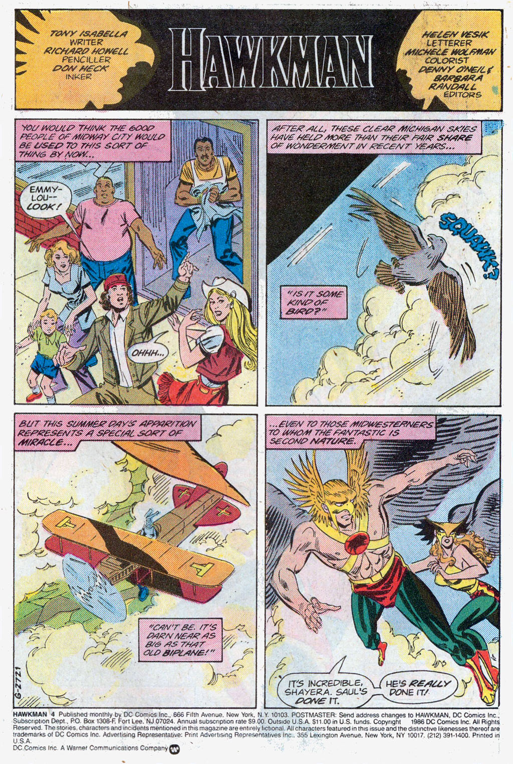 Hawkman (1986) Issue #4 #4 - English 3