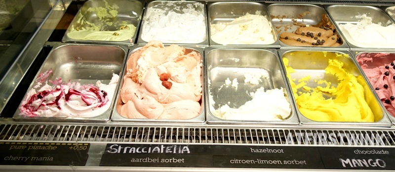 De IJssalon ice cream gelato parlor Rotterdam the Netherlands ice cream flavors left