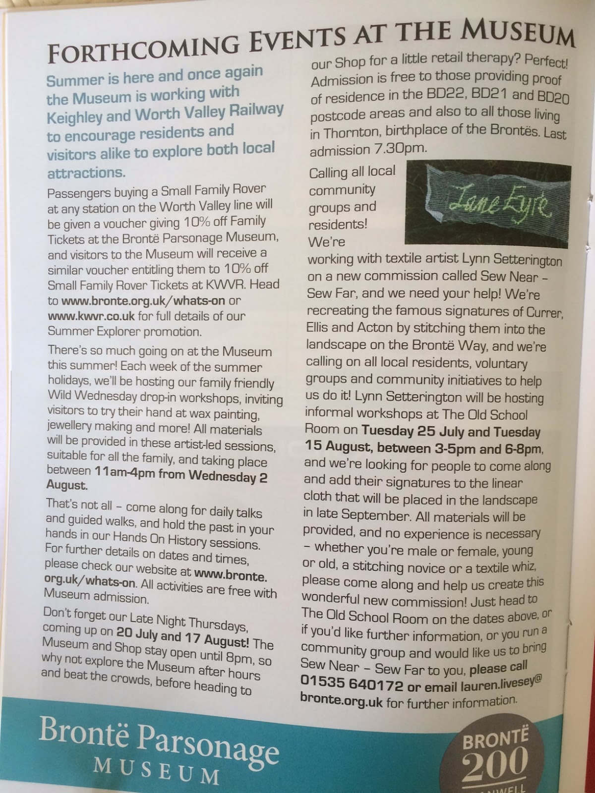 Skipton Embroiderers' Guild Sew Near Sew Far