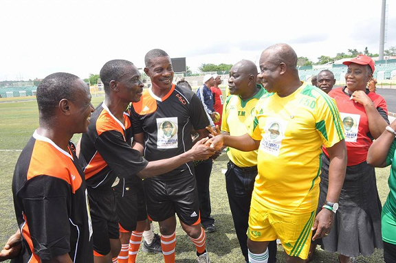 ibikunle amosun playing football