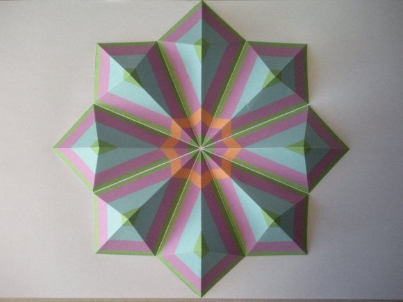 kota hiratsuka mosaicos de origami papel colorido