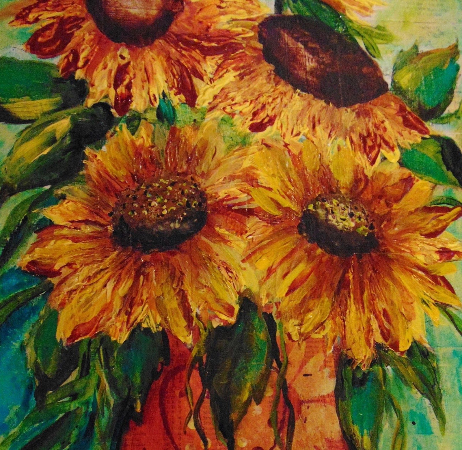 My Art Journal TransformationSunflower Painting