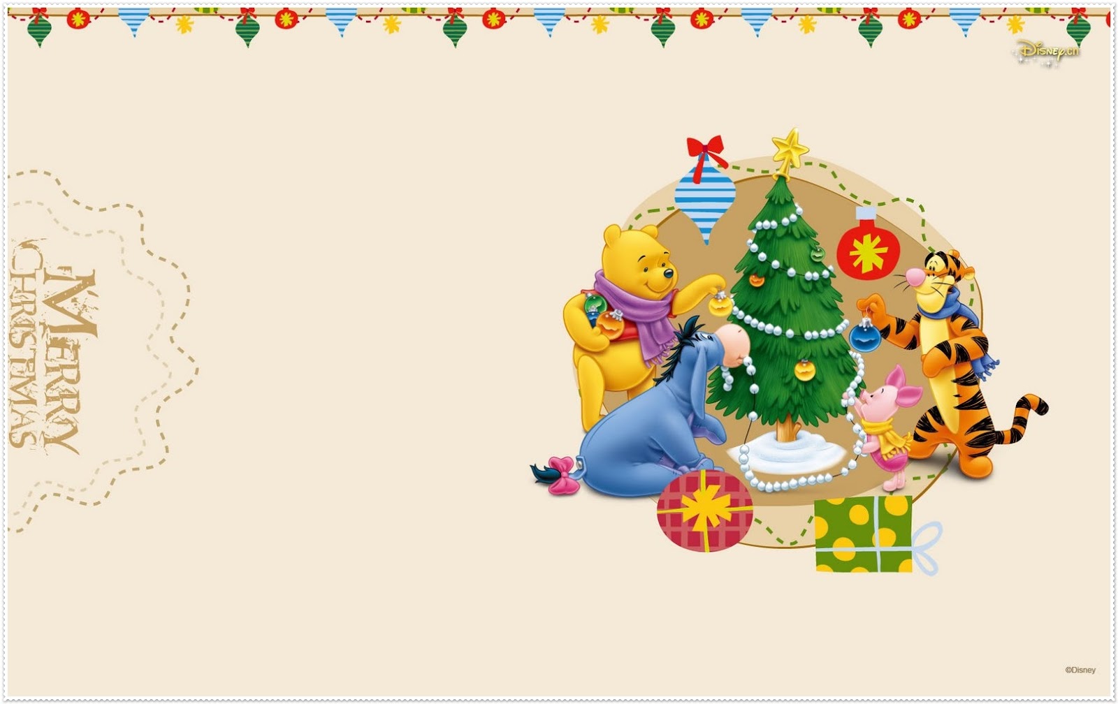 Winnie The Pooh Christmas Celebration Free Printable Frames