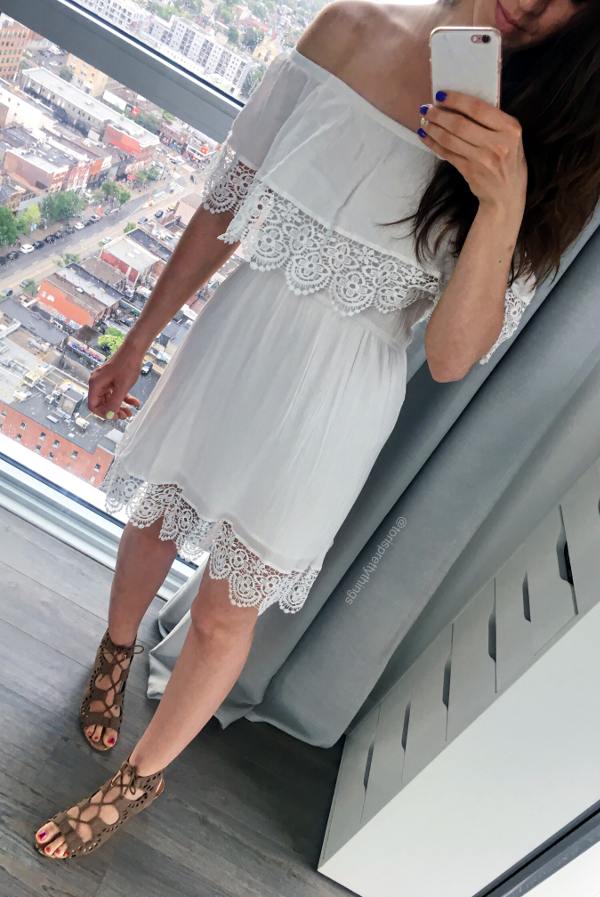 White off the shoulder dress - Tori's Pretty Things Blog