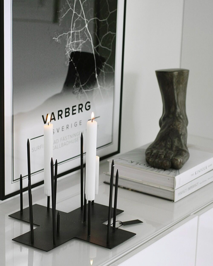 svart, vitt & rött Ljusstake CANDLE CROSS
