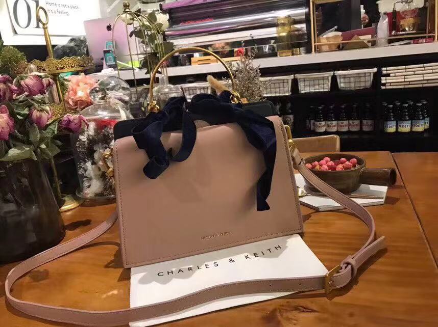 charles and keith velvet bow detail handbag