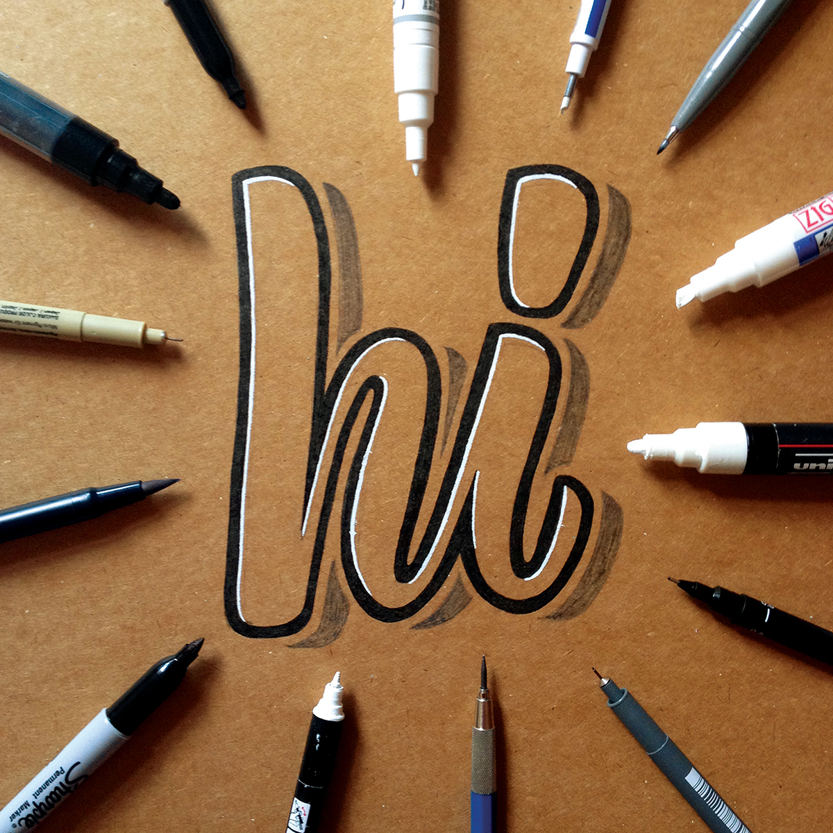 Hand Lettering on Kraft Paper