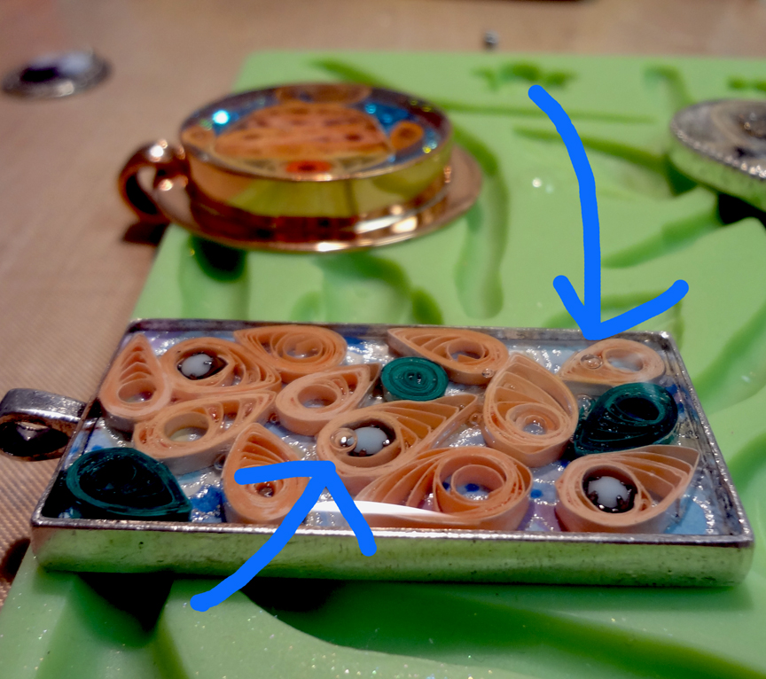 Resin Crafts Quilling Encased in Jewelry Resin