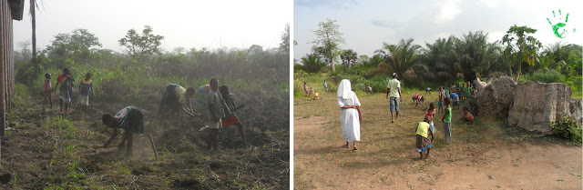 I bambini della Missione in Togo lavorano la terra