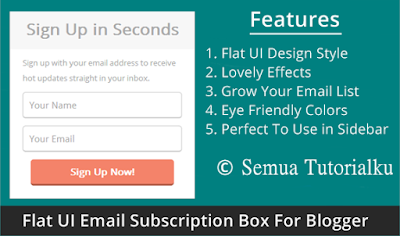 Flat UI Email Subscription Box For Blogger