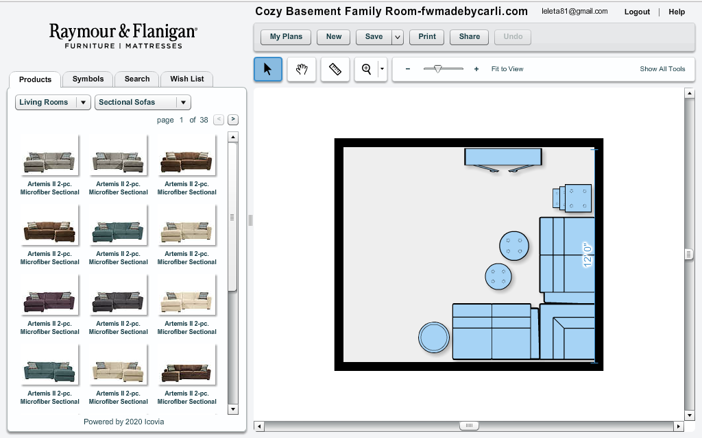 Basement Family Room Planning with Raymour & Flanigan Made by Carli