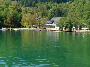 A view of lake Bled in slovenia.