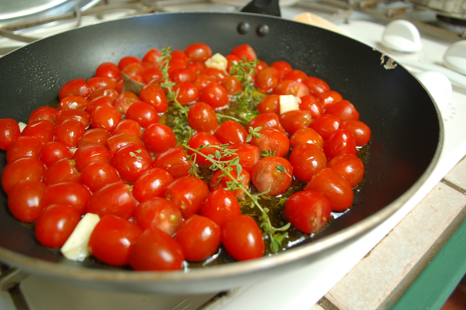 The Spice Garden Tomato Confit with Pasta and Creamy Goat Cheese