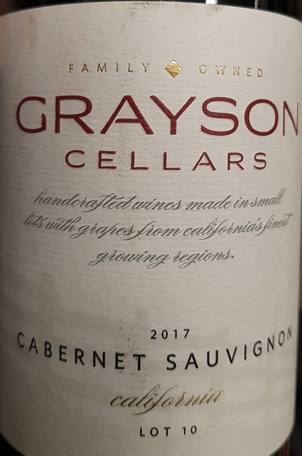 Grayson Cellars Cabernet Sauvignon Lot 10 Grapeshotnyc Com