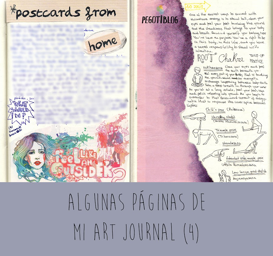 Páginas de Art journaling del Pegotiblog