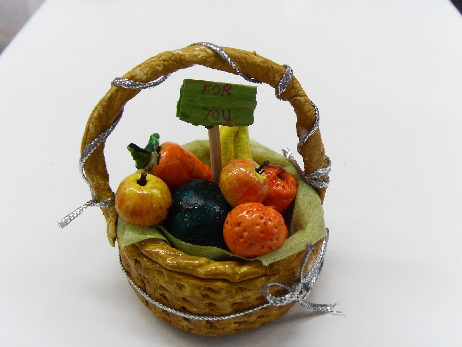 Kin's Miniature Handmade Clay Food by Kin Quek. Have Fun With Clay! Mini Fruit basket