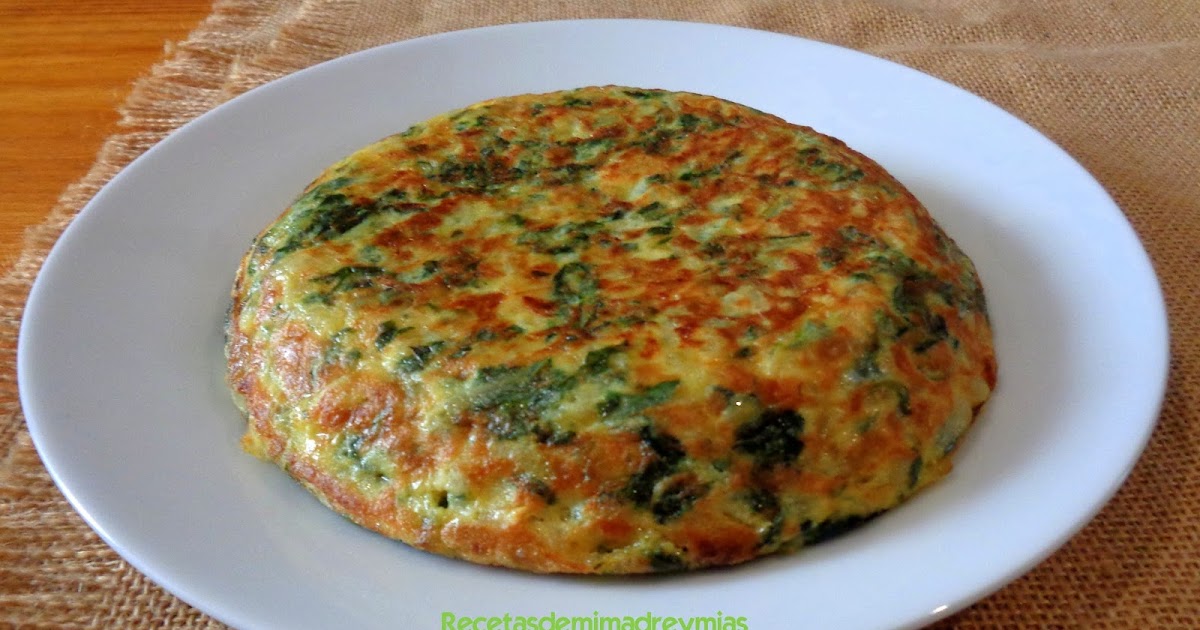 RECETAS DE MI MADRE Y MIAS Tortilla de acelgas con cebolla