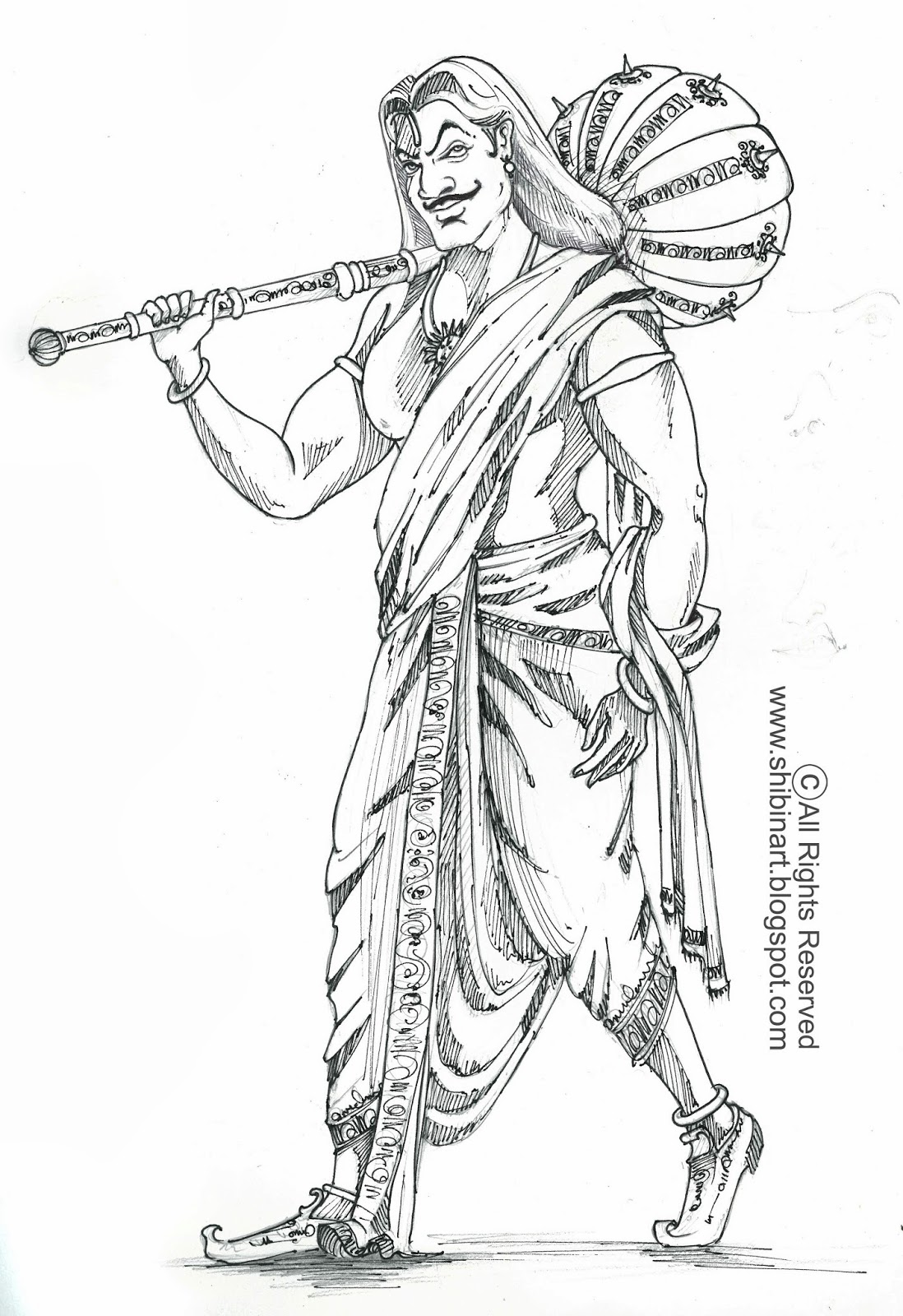 SHIBIN ART: Study of Duryodhana