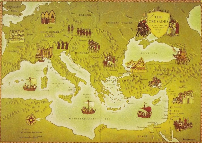 Rute Perang Salib dan tenatar Salib dari Eropa siapa Benerdus pawang perang salib yang dilaknat mari basmi peperangan