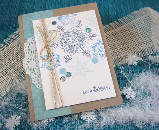 Snowflake card by Jennifer Jackson for Newton's Nook Deisgns | Beautiful Blizzard Stamp Set