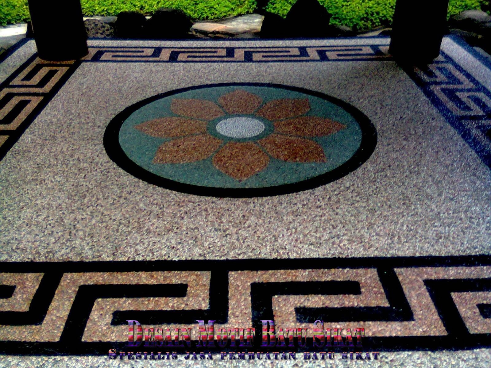  Batu  Sikat  Motif Bunga Desain Lantai Carport Gambar  Bunga 