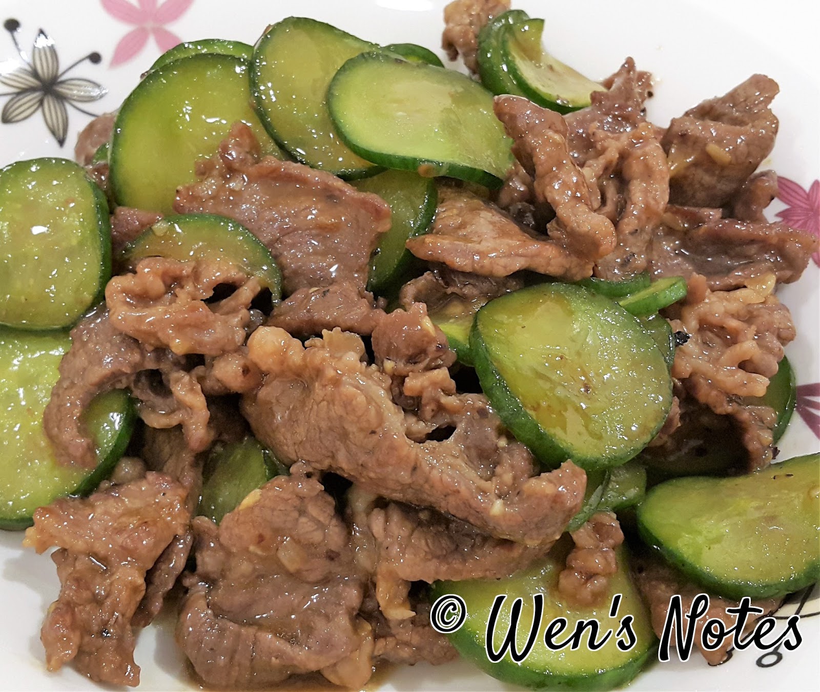 Stirfry Beef with Cucumber Wen's Notes