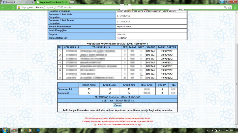 PANDUAN MENCETAK SLIP KEPUTUSAN PEPERIKSAAN PERSATUAN MAHASISWA UKM