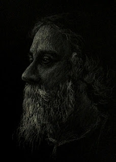 Portrait study sketch of Rabindranath Tagore by Manju Panchal