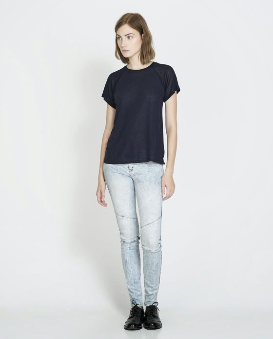 6 Moda: zara 2014 jeans for trf 5-POCKET TROUSERS WITH STITCHING moda 2014 for women zara