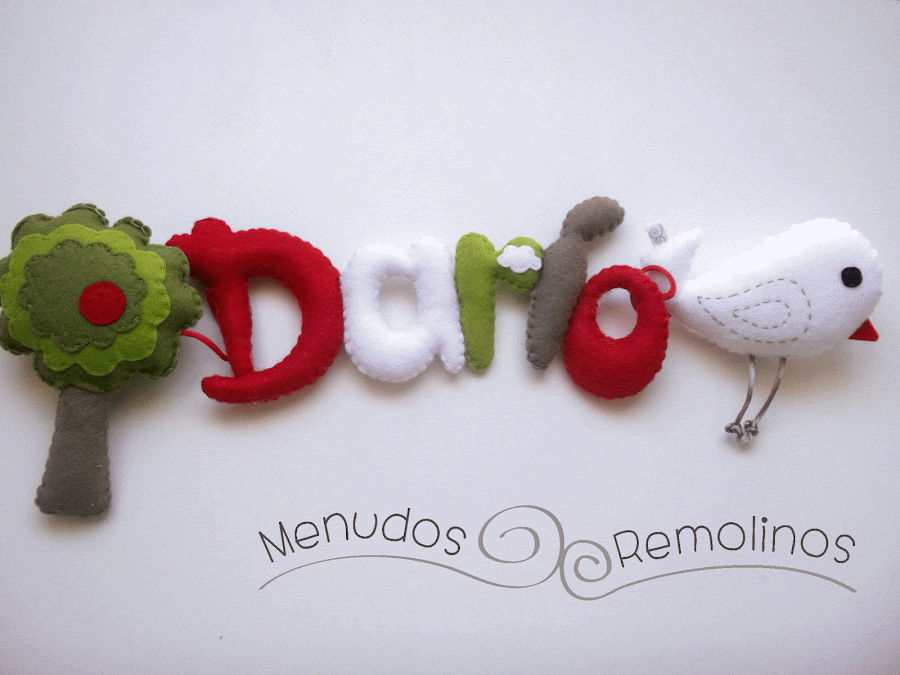 Letras fieltro Darío