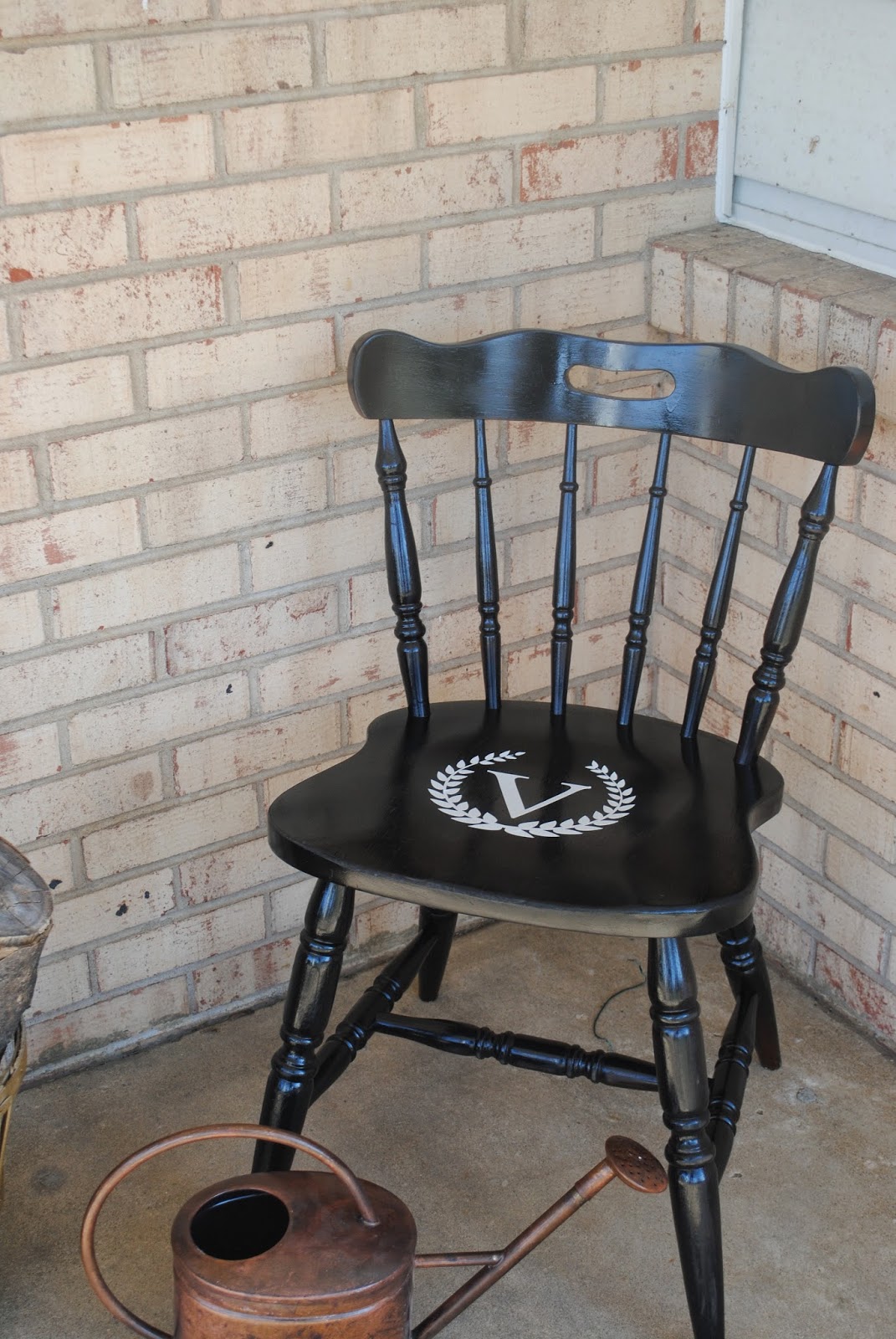 vinyl and spray paint wood chair makeover silhouette school