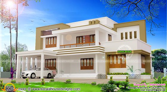 Modern flat roof house plan  by Vision int arch