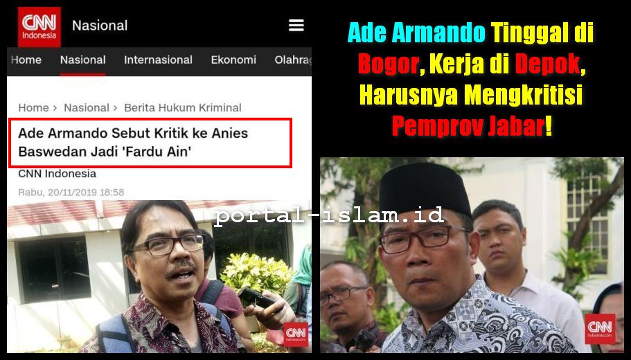 Ade Armando Tinggal Di Bogor Kerja Di Depok Harusnya Mengkritisi