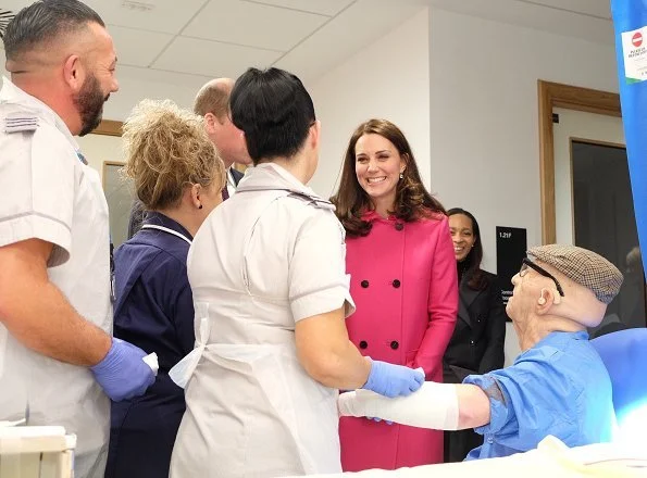 Catherine, Duchess of Cambridge wore Mulberry Double Breasted Coat. Positive Youth Foundation and Coventry University