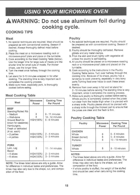 Lg Microwave Oven Instruction Manual