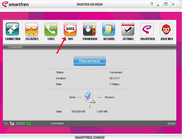 Cara Mengirim SMS Lewat Internet Smartfren CE682 | blogdenmas