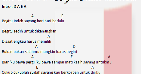 Chord Guitar - Begitu Indah - Pance F Pondaag