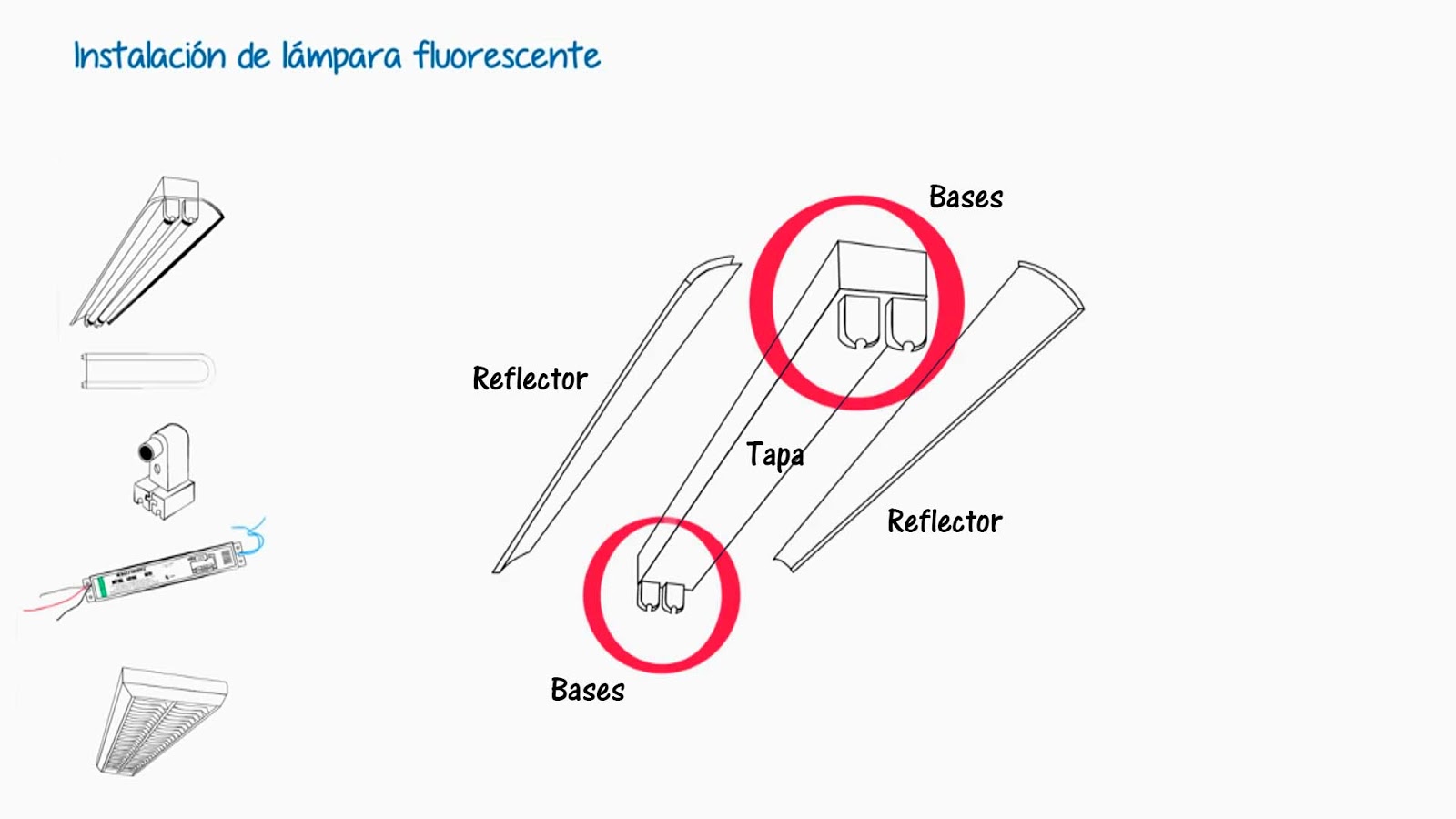 12 pasos para la Instalación de lámpara fluorescente Instalaciones