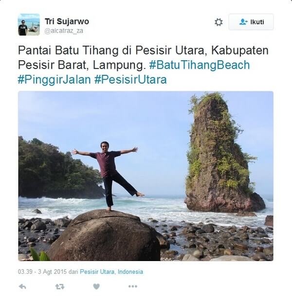 Eksotisme Pantai Batu Tihang Pesisir Barat Lampung Jelajah