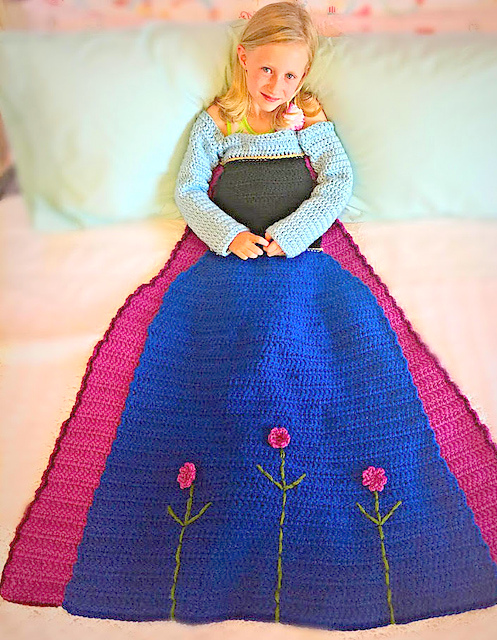 Anna Crochet Princess Dress Blanket Pattern