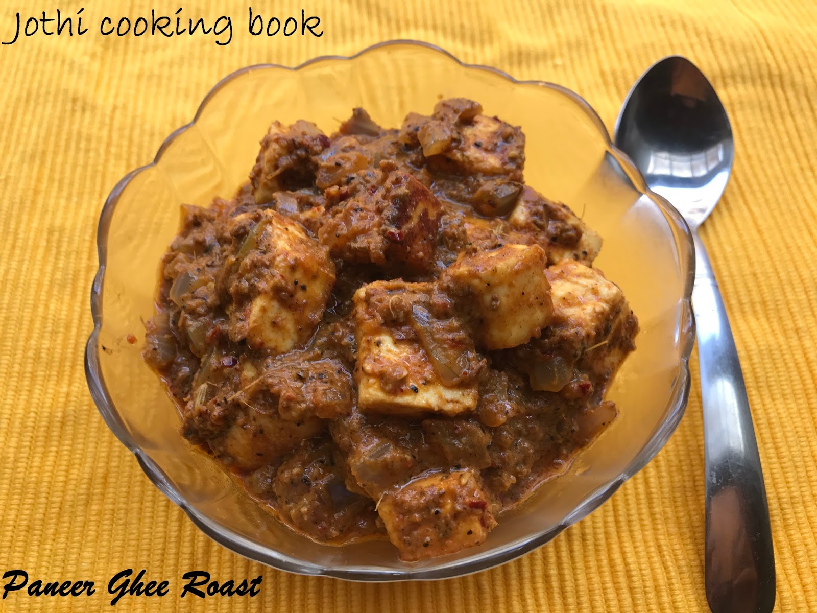 Jothi Cooking Book Paneer Ghee Roast