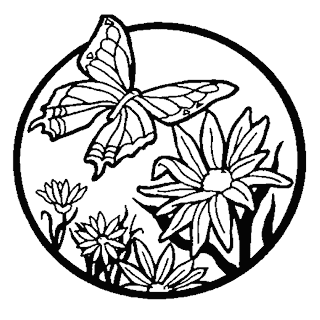  coloring pages of butterflies and flower